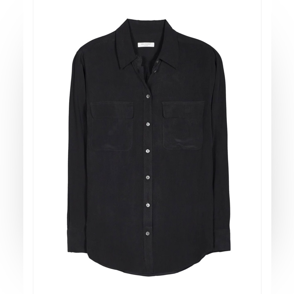 Equipment - Signature Silk Shirt / Black / XS